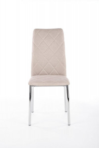 SCAUN DINING STIL K309, BEJ/CROM, CU TAPITERIE DIN STOFA SI PICIOARE DIN METAL, STIL MODERN - Img 4