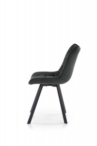 SCAUN DINING STIL K332, GRI INCHIS/NEGRU, CU TAPITERIE DIN CATIFEA SI PICIOARE DIN METAL, STIL MODERN - Img 4