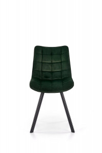 SCAUN DINING STIL K332, VERDE INCHIS/NEGRU, CU TAPITERIE DIN CATIFEA SI PICIOARE DIN METAL, STIL MODERN - Img 6