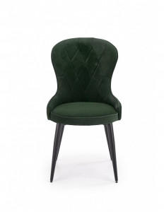 SCAUN DINING STIL K366, VERDE INCHIS/NEGRU, CU TAPITERIE DIN CATIFEA SI PICIOARE DIN METAL, STIL MODERN - Img 3