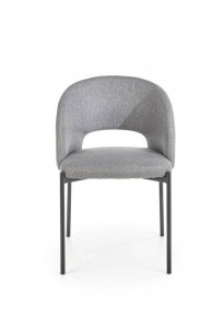 SCAUN DINING STIL K373, GRI/NEGRU, CU TAPITERIE DIN STOFA SI PICIOARE DIN METAL, STIL MODERN, HALMAR - Img 4