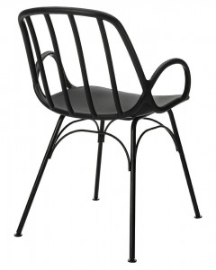 SCAUN DINING/TERASA CASTERIA, NEGRU, DIN POLIPROPILENA SI METAL, STIL MODERN - Img 4
