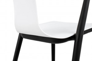 SCAUN DINING/TERASA VINCENT, ALB/NEGRU, DIN POLIPROPILENA, STIL MODERN - Img 4