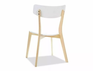 SCAUN DINING TIBI, ALB/STEJAR, MDF SI LEMN, STIL MODERN - Img 2