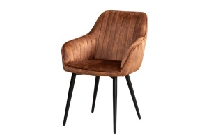 SCAUN DINING, TURIN, TEXTIL FOARTE FIN SI PICIOARE DIN METAL, CULOARE MARO, ARTIM GROUP SELECTION