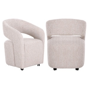 SCAUN DINING VIXEN, REALIZAT DIN LEMN SI TEXTIL, CULOARE CREM, DESIGN DEOSEBIT, RICHMOND INTERIORS