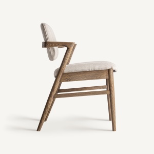 SCAUN DINING VOLCH, MARO/BEJ, REF. 33323, PRELUCRAT MANUAL, CONFECTIONAT DIN LEMN DE FRASIN, SPUMA SI TEXTIL, STIL MODERN - Img 3