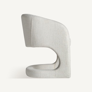 SCAUN ELEGANT BILAIS, DIN METAL SI TEXTIL ALB/GALBUI, DESIGN CONTEMPORAN, VICAL HOME - Img 3