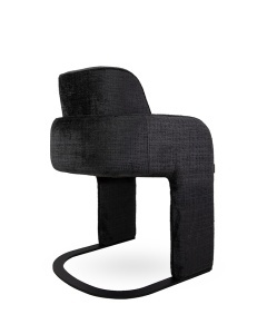 SCAUN ELEGANT BORA NEGRU, CONFECTIONAT METAL SI TEXTIL, STIL MODERN CONTEMPORAN - Img 3