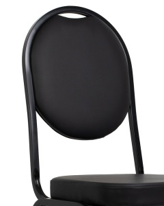 SCAUN EVENIMENTE HEBE NEGRU, CONFECTIONAT DIN METAL SI PIELE ECOLOGICA, STIL MODERN - Img 5