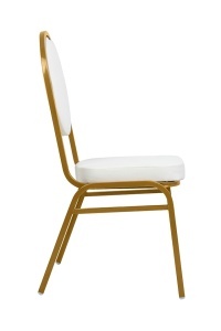 SCAUN EVENIMENTE, HESTIA ALB/AURIU, DIN PIELE ECO SI METAL, MODEL DEOSEBIT - Img 3