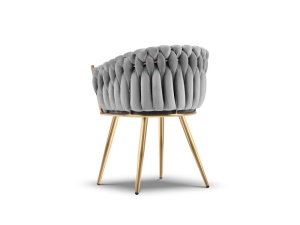 SCAUN EXCLUSIVIST SHIRLEY GRI, TAPITERIE DIN CATIFEA SI AURIU, STIL MODERN, ARTIM GROUP SELECTION - Img 2