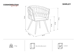 SCAUN EXCLUSIVIST SHIRLEY NEGRU, TAPITERIE DIN CATIFEA SI AURIU, STIL MODERN, ARTIM GROUP SELECTION - Img 4