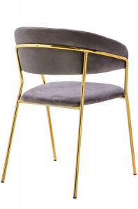 SCAUN GRI DESCHIS/AURIU DIN CATIFEA MARGO STIL MODERN - Img 3