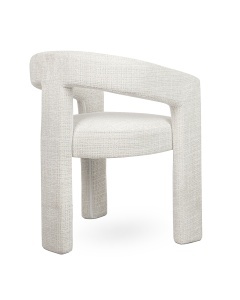 SCAUN LOGAN ALB CONFECTIONAT DIN TEXTIL SI METAL, STIL MODERN - Img 3
