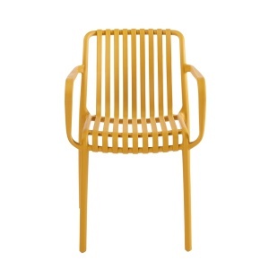 SCAUN PENTRU EXTERIOR/INTERIOR STRIPS ARM, GALBEN, DIN POLIPROPILENA, STIL MODERN MINIMALIST - Img 3