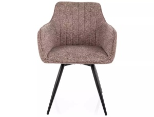 SCAUN PIVOTANT LEO 31, BEJ INCHIS 31/NEGRU MAT, TAPITERIE DIN TEXTIL SI PICIOARE DIN METAL, STIL MODERN - Img 5