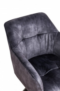 SCAUN PIVOTANT, LOFT 61X81 CM, COD 40254, DIN CATIFEA GRI SI CADRUL DE LEMN - Img 5