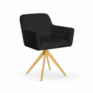 SCAUN PIVOTANT MAKSIMA 2, NEGRU/STEJAR, STIL MODERN - Img 1