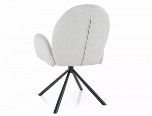 SCAUN PIVOTANT PLANET, BEJ 22/NEGRU MAT, TAPITERIE DIN STOFA RAVEN SI PICIOARE DIN METAL, STIL MODERN - Img 3