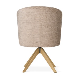 SCAUN PIVOTANT SENI SUPREME WOOD, CONFECTIONAT DIN LEMN, SPUMA, ARCURI SI TEXTIL, BEJ, STIL MODERN - Img 4