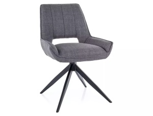 SCAUN PIVOTANT STIL TELLO, GRI 13/NEGRU MAT, TAPITERIE DIN STOFA BJORN SI PICIOARE DIN METAL, STIL MODERN