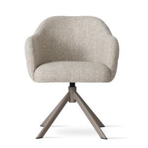 SCAUN PIVOTANT TAYLOR, CONFECTIONAT DIN METAL, SPUMA, ARCURI SI TEXTIL, BEJ/TAUPE MAT, STIL MODERN - Img 2