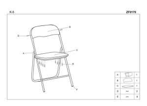 Scaun pliabil dining K5, din PVC si Metal, negru, stil modern, Halmar - Img 2