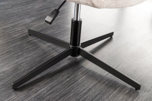 SCAUN ROTATIV 360°, PAPILLON 80/90CM, TEXTIL BEJ SI METAL, DESIGN INDUSTRIAL - Img 7