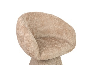 SCAUN ROTATIV BEJ, CONFECTIONAT DIN TAPITERIE DIN TEXTIL, SPUMA SI METAL, STIL MODERN - Img 8