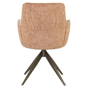 SCAUN ROTATIV CHASE, DIN METAL, LEMN SI TEXTIL, DE CULOARE CARAMIZIU, DESIGN MODERN - Img 6
