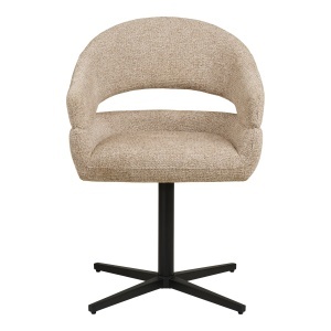 SCAUN ROTATIV DOVER, DIN METAL SI TEXTIL, CULOARE NISIPIU, HOUSE NORDIC - Img 3