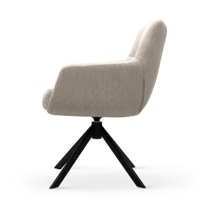SCAUN ROTATIV MIRAGE BEJ/NEGRU/VAGAR071, TAPITERIE DIN TEXTIL, SPUMA, ARCURI SI METAL, STIL MODERN - Img 4