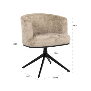 SCAUN ROTATIV SWIVEL DESERT FUSION 109, S4749, CONFECTIONAT DIN 100% POLIESTER, ALUMINIU, SPUMA, METAL, PLASTIC SI PLACAJ RICHMOND INTERIORS - Img 3