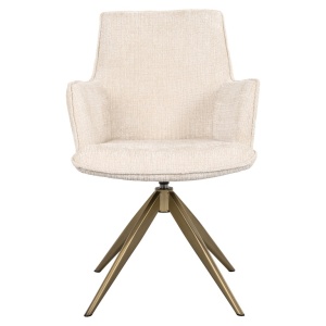 SCAUN ROTATIV ZENDAYA S4754, BEIGE CHENILLE NIAGARA 902, CONFECTIONAT DIN 100% POLIESTER, SPUMA SI METAL, RICHMOND INTERIORS - Img 2