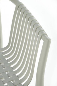 SCAUN TERASA K492, GRI DESCHIS, DIN POLIPROPILENA , STIL MODERN, SUPRAPOZABIL - Img 2
