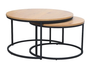 SET 2 MASUTE DE CAFEA ATLANTA III STEJAR/NEGRU MAT, STIL MODERN
