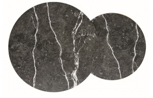 SET 2 MASUTE DE CAFEA DION, 48/80 CM, EFECT DE MARMURA NEAGRA/NEGRU, BLAT DIN PAL LAMINAT SI CADRU DIN METAL, STIL MODERN - Img 2