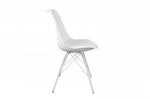 SET 2 SCAUNE, ALBE, SCANDINAVIA RETRO, DESIGN SCANDINAV - Img 3