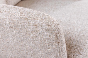 Set 2 Scaune Big George, rotativ la 360° cu revenire automată, husă din material textil structurat, culoarea gri șampanie, cu cadru din lemn de stejar - Img 8