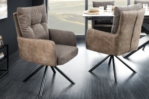 SET 2 SCAUNE, BIG GEORGE, ROTATIVE, MATERIAL TEXTIL, MICROFIBRA, CADRUL METAL, ARTIM GROUP SELECTION