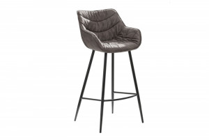 SET 2 SCAUNE DE BAR, DUTCH COMFORT, DE CULOARE GRI ANTICHIZAT, COD 39936, DESIGN RETRO - Img 6