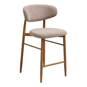 SET 2 SCAUNE DE BAR LEVANTO, DIN METAL SI TEXTIL, CULOARE BEJ, HOUSE NORDIC