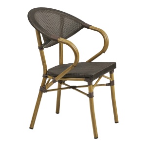 SET 2 SCAUNE DE TERASA CALDA, REALIZAT DIN ALUMINIU SI TEXTIL, CULOARE MARO DESCHIS, HOUSE NORDIC - Img 4