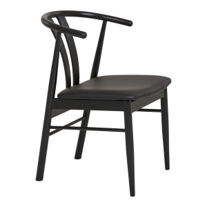 SET 2 SCAUNE DINING ARTENARA, DIN LEMN SI PIELE ECO, CULOARE NEGRU, HOUSE NORDIC - Img 4