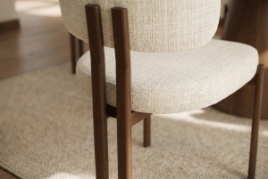 SET 2 SCAUNE DINING BELLANO, REALIZAT DIN MATERIAL TEXTIL SI METAL, CULOARE BEJ/MARO, INVICTA INTERIOR - Img 7