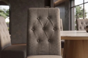 SET 2 SCAUNE DINING CASA, CU PICIOARE DIN LEMN SI TEXTIL, STIL IN, CULOARE TAUPE - Img 4