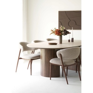 SET 2 SCAUNE DINING CAVI, REALIZAT DIN METAL, FURNIR SI TEXTIL, CULOARE NATUR/MARO, HOUSE NORDIC - Img 14