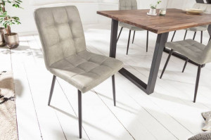 SET 2 SCAUNE, DINING, MODENA, MICROFIBRA, GRI ANTICHIZAT, DESIGN MODERN, ARTIM GROUP SELECTION