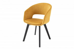 SET 2 SCAUNE DINING, NORDIC STAR, DIN LEMN SI MATERIAL DE CULOARE GALBEN MUSTAR, COD 43424 - Img 4